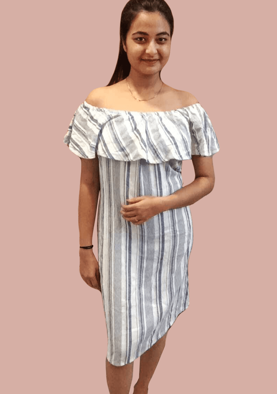 off shoulder ethnic dress