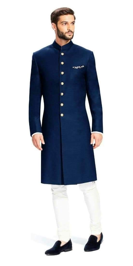 blue sherwani