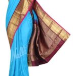 Plain Kanchipuram Silk Saree with Gold Border