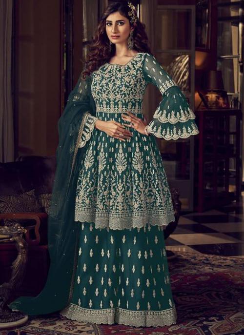 Trending Designer Georgette Anarkali Suit With Sharara And Dupatta at Rs  1399 | Georgette Suit in Surat | ID: 24299055048