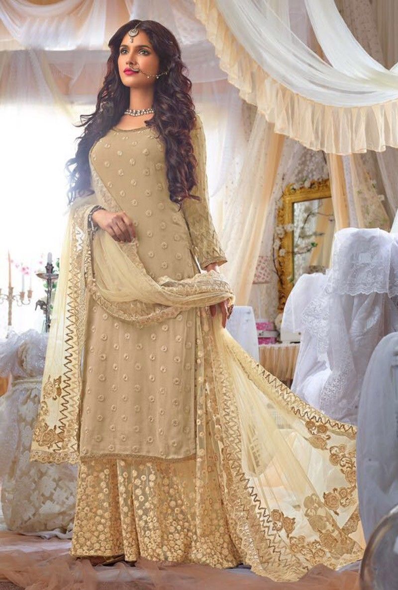 sharara suit with long kameez