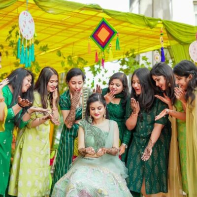 Women Anarkali Mehndi Green Dress Kurta – Nehamta