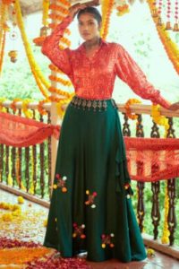 crop top with lehenga