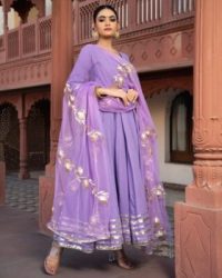 anarkali suit with gota patti