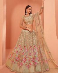 lehenga with floral embroidery