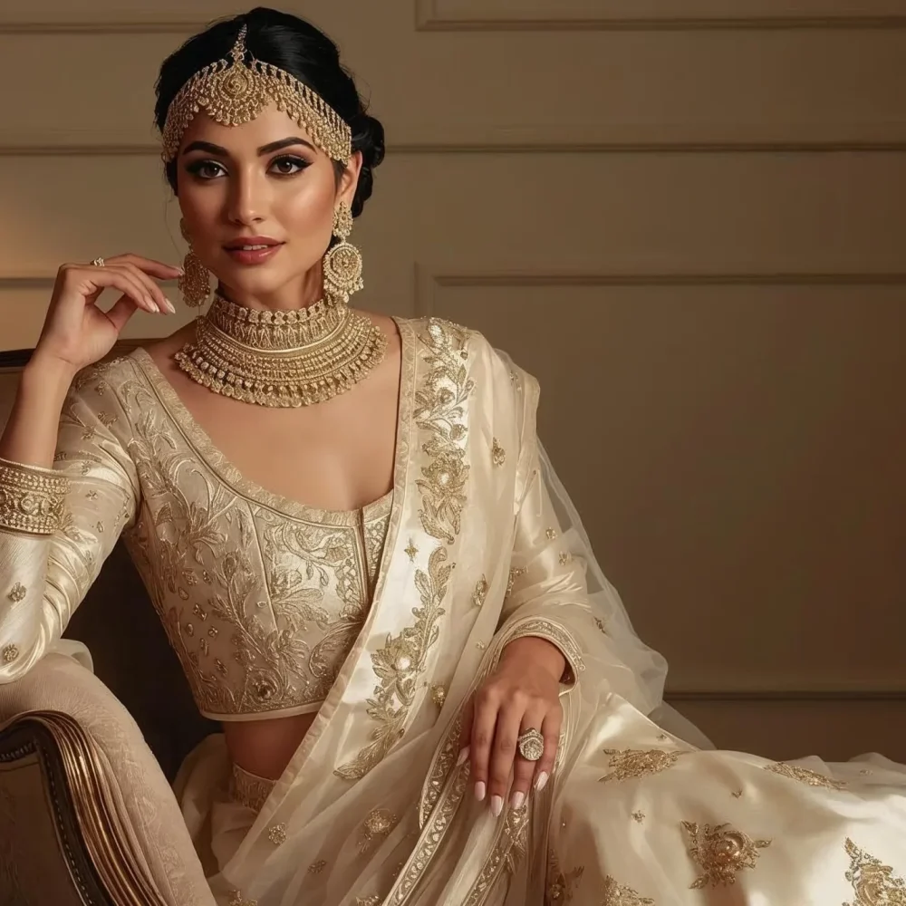 Best tailors for women in Delhi creating celebrity-style bridal lehenga with expert craftsmanship and perfect fit